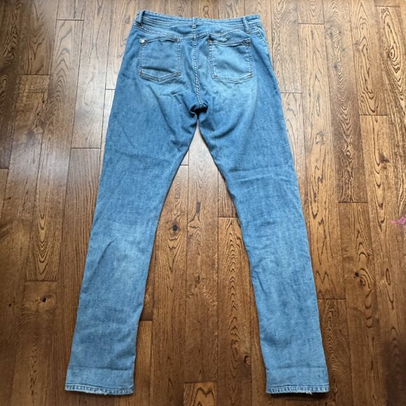 Anthropology Pilcro Jeans Womens Size 31T Slim Straight Distressed Silk Cuffed - Picture 11 of 14